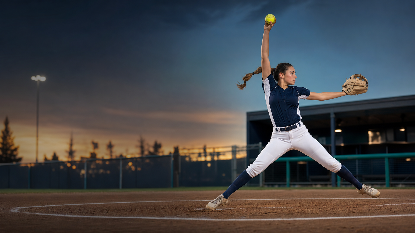 Softball pitching coach working with an athlete